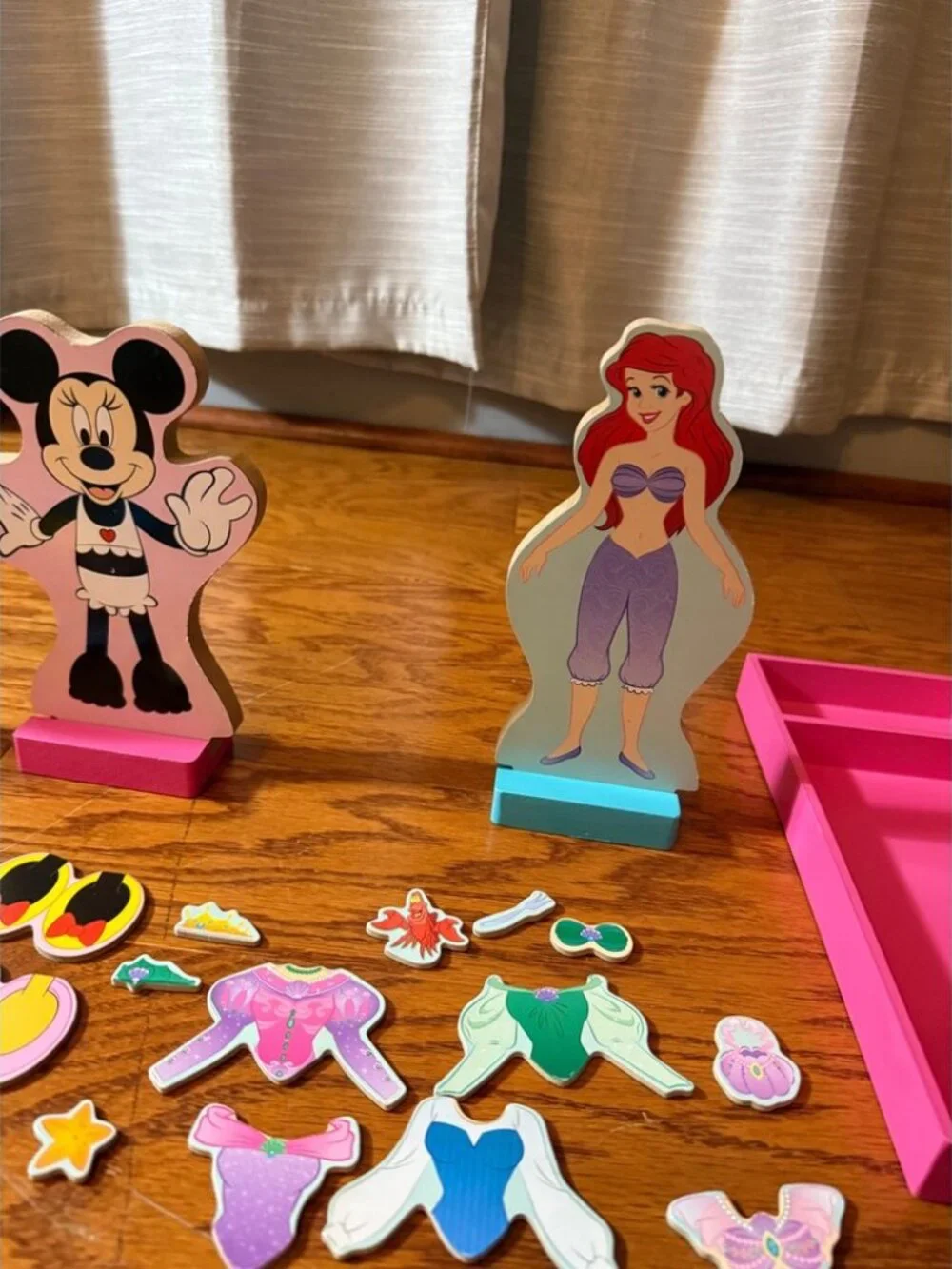 Melissa & Doug Disney Minnie Mouse Daisy Duck Ariel Magnetic Dress-Up Wood Dolls
